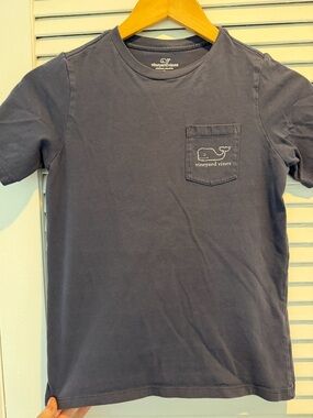 Vineyard Vines Navy Short Sleeve logo shirt Bots 8-10